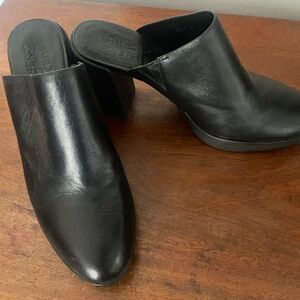 Mule style black boots